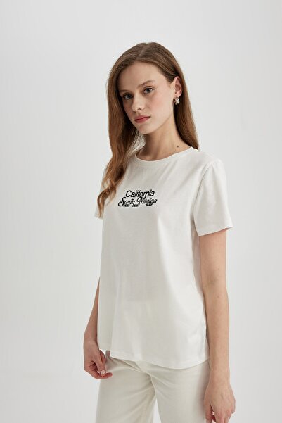 DeFacto Bavlnené tričko Regular Fit s potlačou Crew Neck – C4069ax24sp