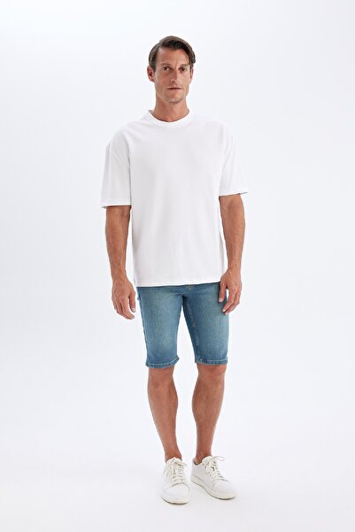 DeFacto Dfc - Super Skinny Fit Regular Waist Extra Skinny Leg Bermuda Shorts