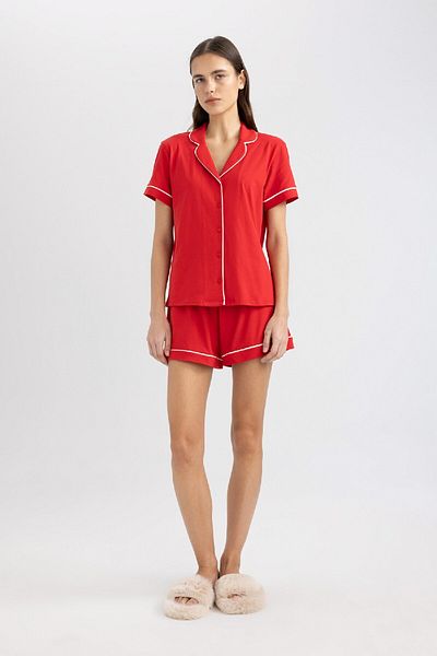 DeFacto Fall In Love Regular Fit Short Sleeve Shorts Pajamas Set B8679ax24sm