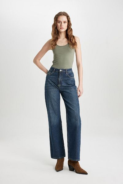 DeFacto Slim Fit Slim Fit U Collar Basic Plain Tank Top I1059Az24Sm