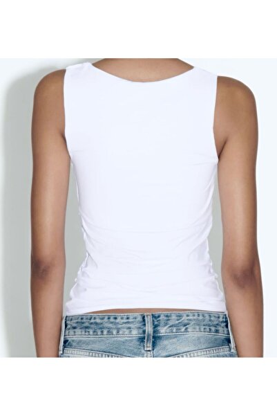 OKSHEN Women's White Polyamide Tank Top