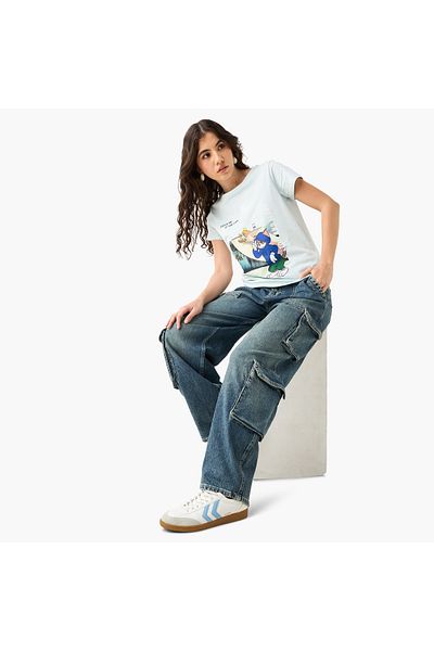 SP Characters Tom and Jerry Print Crew Neck T-shirt