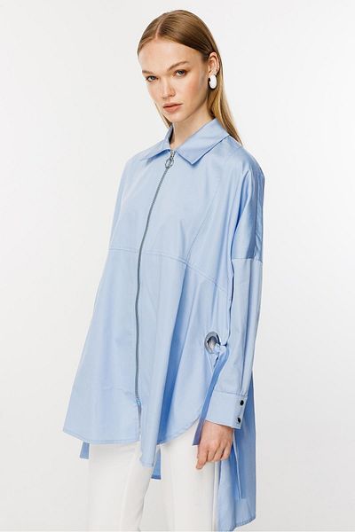 Ghisa Eyelet Detailed Tunic BLUE