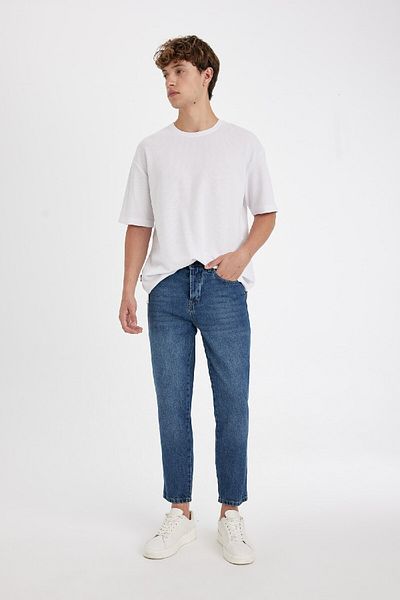 DeFacto Slim Crop Fit Στενή Εφαρμογή Κανονική μέση με στενό πόδι Jean παντελόνι B8324ax24sm