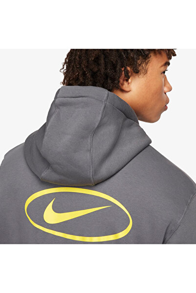 Nike Sportswear Global Moto Sports Kapşonlu Gri Sweatshirt