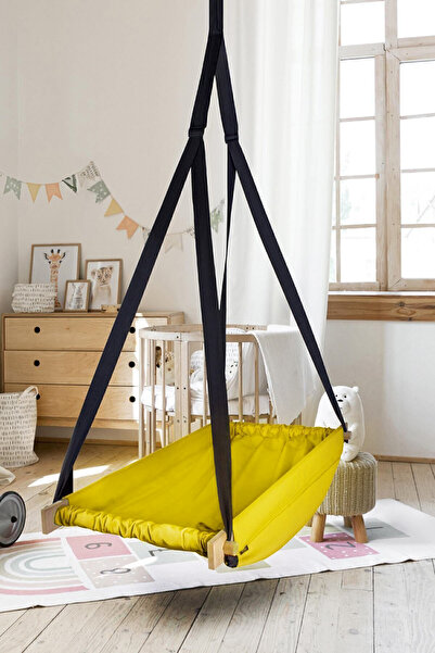 Bundeba Flow Hamak Beşik Ahşap Yaylı Zıpzıp Hoppala Tavana Asılan Hamak Salıncak Bebek Yatağı