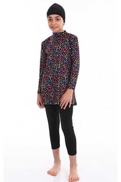 Form Angel Kız Çocuk Yıldız Desen Uzun Kollu Tesettür Mayo 1900-3