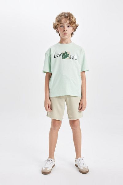 DeFacto Boys Oversize Wide Fit Crew Neck Printed Short Sleeve T-Shirt C5002A824Hs
