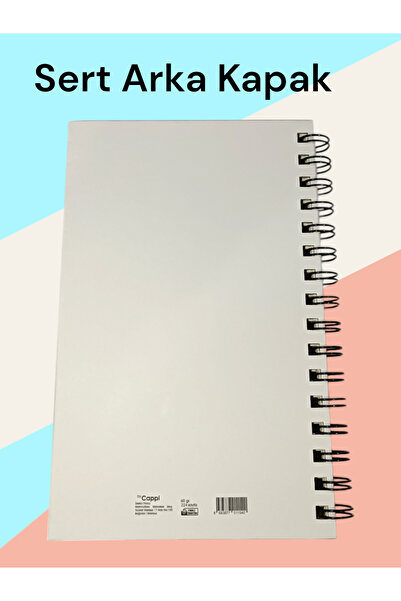 BY CAPPİ Caiet cu hologramă din PVC cu spirală, cu paiete, 14x21, 224 pagini, Ivory Premium Series