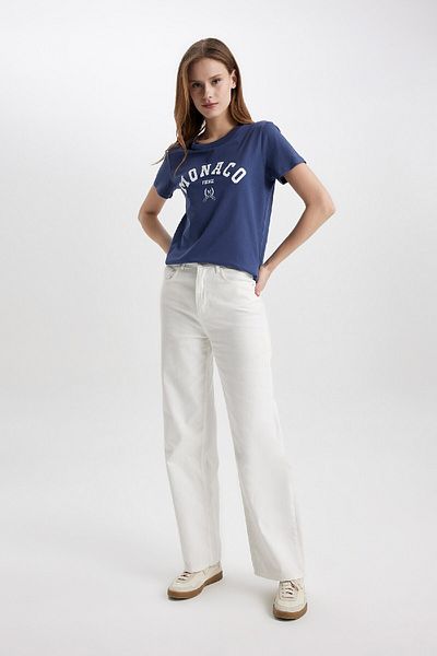 DeFacto Tričko Regular Fit s krátkým rukávem Crew Neck C2617ax24sm