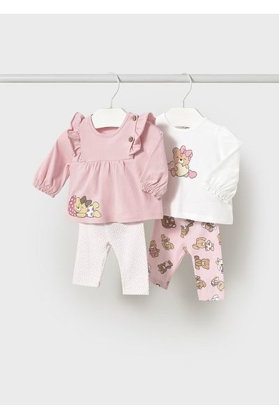 MAYORAL Baby Girl Pink 4-Piece Tights Set