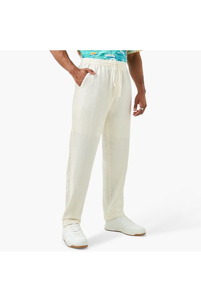 Lee Cooper Regular Fit Denim Pants with Drawstring Closure