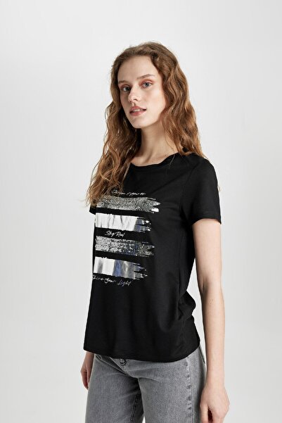 DeFacto Tričko Regular Fit s krátkým rukávem Crew Neck C4057ax24sp