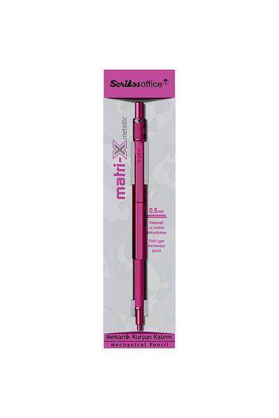 Scrikss Matrix 0.5mm Mechanical Pencil Metallic Pink - Transparent Case