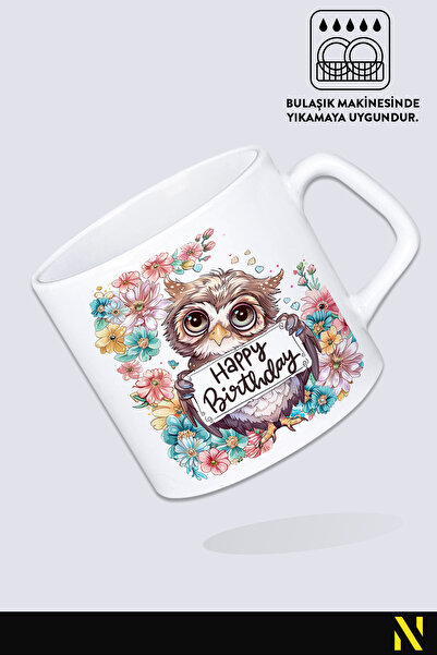 nilizma Happy Birthday Cute Owl Mug Cup Mug 225 ml