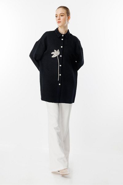 Ghisa Stone Embroidery Detailed Tunic Black