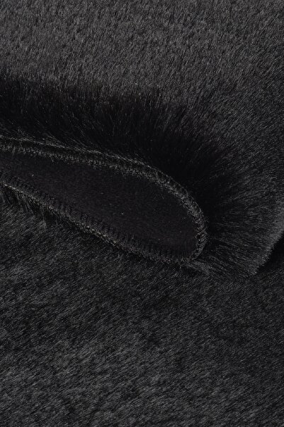 Kaşmir Halı 7/24 Cosy Premium Siyah Yumuşak Dokulu Salon Mutfak Halısı Yolluk