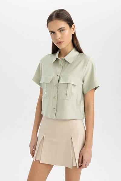 DeFacto Crop Short Sleeve Shirt C4784Ax24Sm