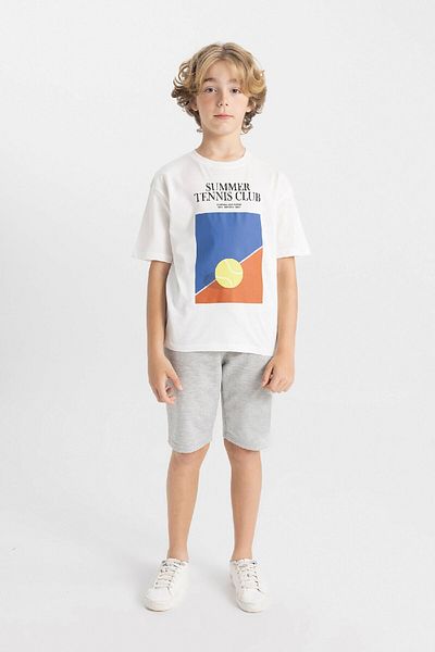 DeFacto Boys Oversize Wide Fit Crew Neck Printed Short Sleeve T-Shirt C4901A824Hs