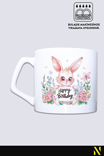 nilizma Happy Birthday Birthday Cute Rabbit Mug Cup Mug 225 ml