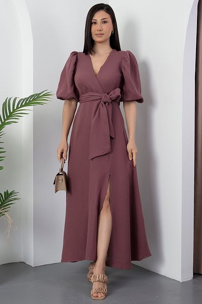 PULLIMM Rochie de in cu guler dublu cu cravată NY4558