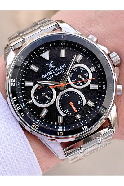 Daniel Klein Steel Cord & Silicone Cord with Inner Functions Active 3 Atm Men Wrist Watch Bc13572.7