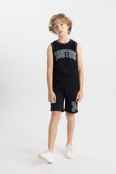 DeFacto Printed Athlete and Shorts 2 Piece Set for Boys - C2185a8bk81mc