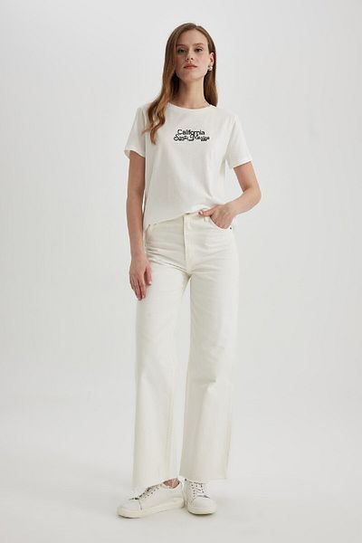 DeFacto Bavlněné tričko Regular Fit s potiskem Crew Neck – C4069ax24sp