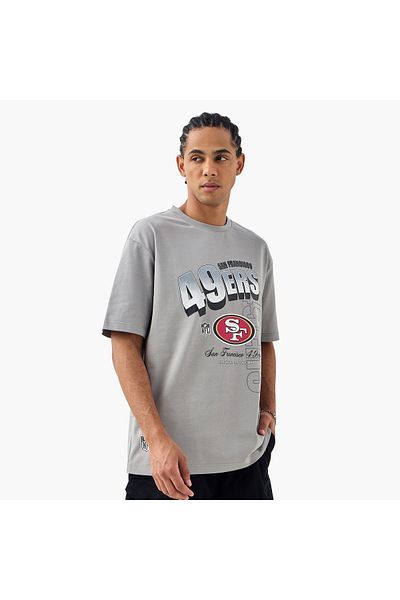 SP Characters San Francisco 49ers Print Crew Neck T-shirt with Short Sleeves