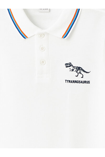 LC Waikiki Chlapecké tričko s vyšívaným krátkým rukávem s polo výstřihem