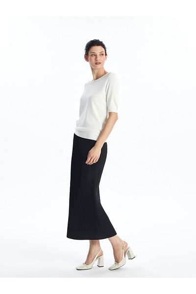 LC Waikiki Women's Straight Pencil Skirt with Elastic Waist