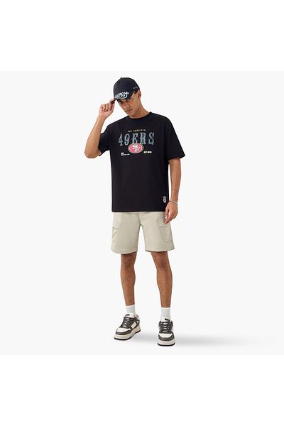 SP Characters NFL Print Crew Neck T-shirt with Short Sleeves