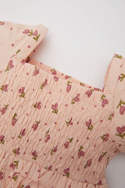 DeFacto Baby Girl Floral Short Sleeve Dress C2396A524SM