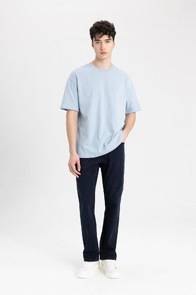 DeFacto Boxy Fit Rundhalsausschnitt Kurzarm Basic Plain T-Shirt C5277ax24sp