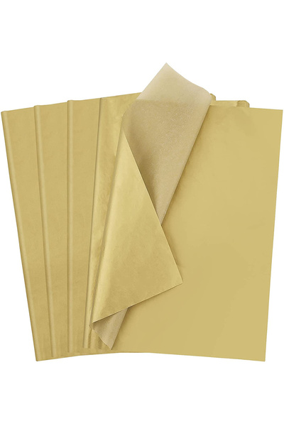 Zunnic ورق تغليف الهدايا - مناديل ورقية - 50*70 سم، 17 جرام (ذهبي معدني)