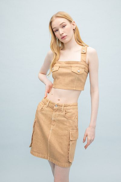DeFacto Μπλούζα Coool Gabardine Strappy Crop C4455ax24sp
