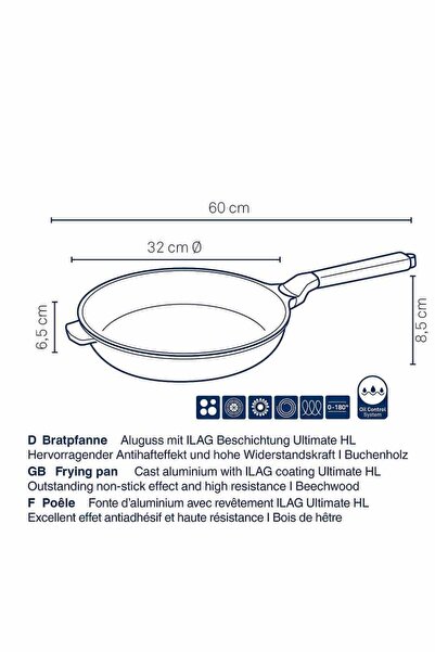 KELA Keck Lang Vitana cast aluminum pan gray 32 x 6.5 cm