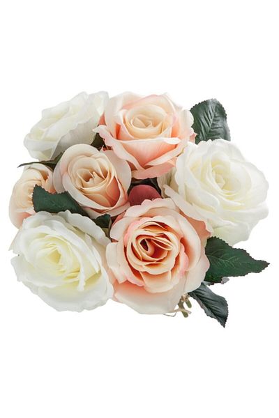 Atmosphera 7-Flower Durable and Realistic Looking Aged Artificial Rose Bouquet Multicolor 30cm 155722