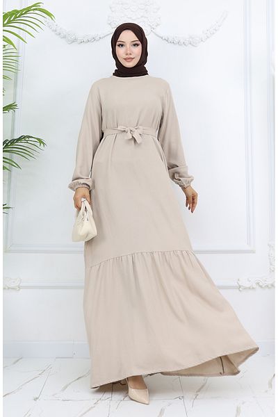 sefamerve Φόρεμα Belmando Fabric Belted 2013-02 Mink