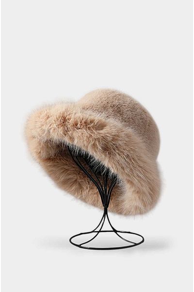 roseberry Camel Adjustable Lined Feather Winter Women's Hat - R1185