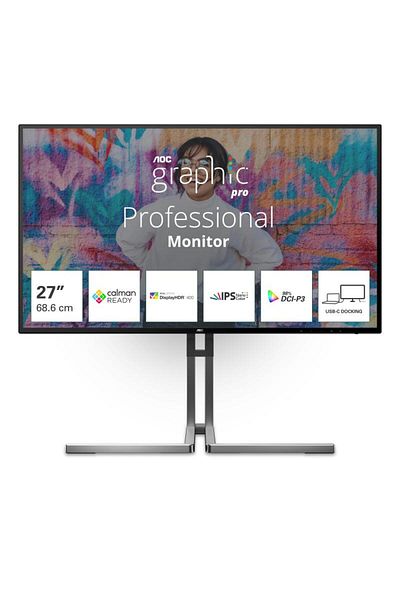 Aoc Monitor LED IPS 4K UHD, 60Hz, 4ms HDMI USB Type-C, Pivot, USB Negru,
