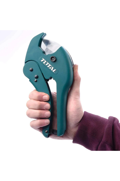 TOTAL قاطعة أنابيب PVC بمدى 3-42 مم، بطول 230 مم، شفرة 3Cr13، فتح تلقائي لأنابيب PE PEX PVC CPVC