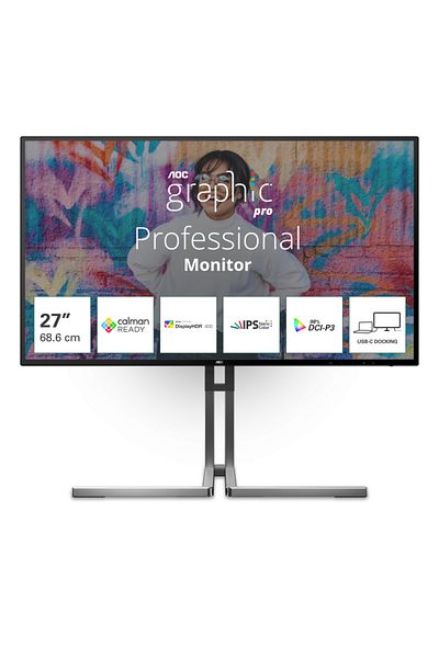 Aoc Monitor LED IPS 4K UHD, 60Hz, 4ms HDMI USB Type-C, Pivot, USB Negru,