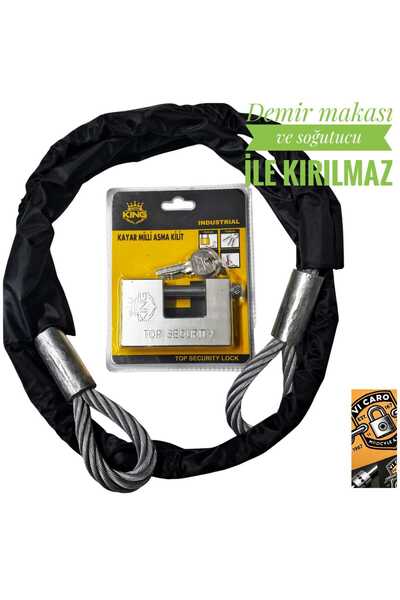 lawrenceshop 10 mm 2 metre Çelik Halat Motorsiklet Zincir Kilit ScooterKilidi...