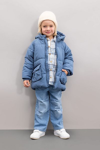 DeFacto Wasserdichter, mit Fleece gefütterter Kapuzenmantel für Babys A2212a524wn