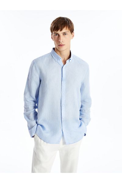 LC Waikiki Ανδρικό πουκάμισο με μακρυμάνικο λινό Slim Fit