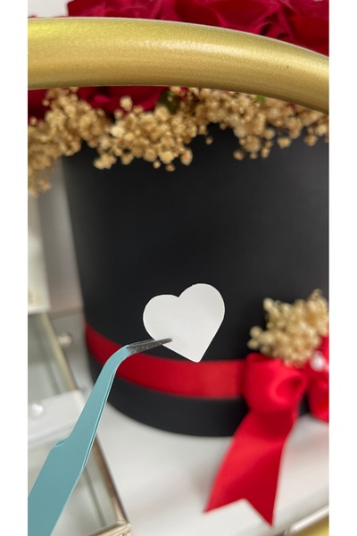 arl etiket tasarım dijital baskı merkezi Beyaz Kalp Sticker Set 2 cm 144 Adet...