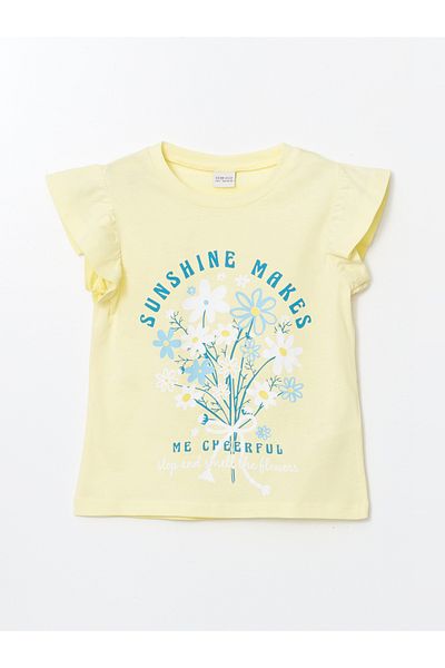LC Waikiki Crew Neck Floral Girl's T-Shirt