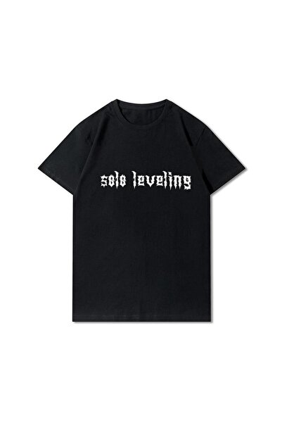 POPULUS Anime Solo Leveling Napisano Crno T-shirt