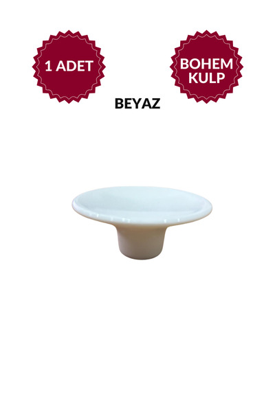 MKLAKS Bohem Plastik Düğme (BEYAZ) Çanak Yuvarlak Düğme Mobilya Mutfak Çekmec...